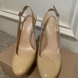Vince Camuto Patent Platform Slingback Heels
